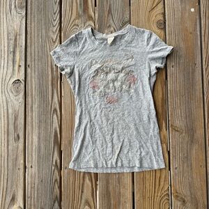 vintage y2k grunge skull hollister baby tee